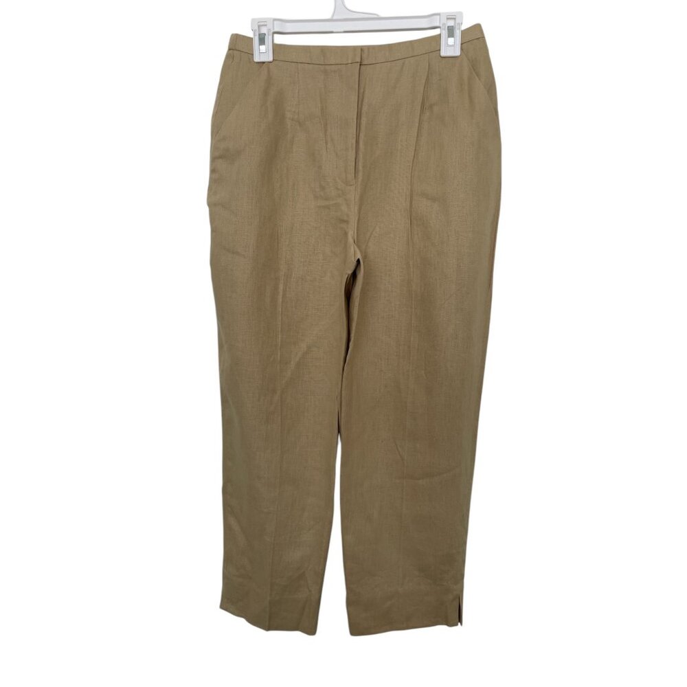 NWT Laura Ashley Summer Gold Latte Chino Pants Linen Trousers
